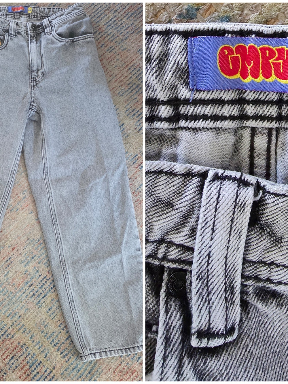 Acid Wash Gray Boys/Unisex/Men’s Jeans, Size 28